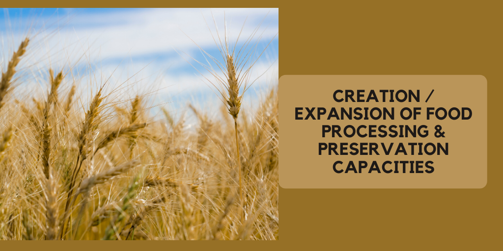 mofpi- Creation / Expansion of Food Processing & Preservation Capacities